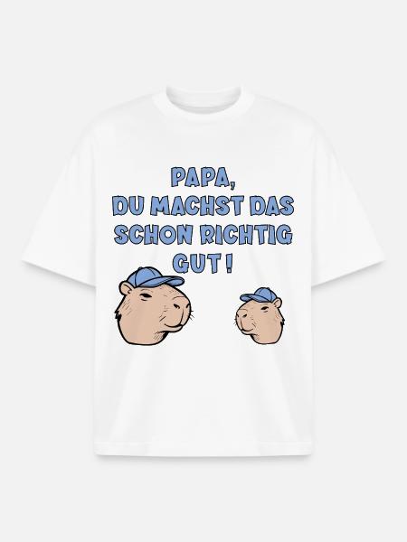 DAD CHILD - FATHER'S DAY CAPYBARA - Boxy Heavyweight Unisex Organic T-Shirt by Stanley/Stella - white