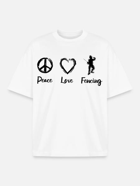 Liebe zum Fechten - Boxy Heavyweight Unisex Organic T-Shirt von Stanley/Stella - Weiß