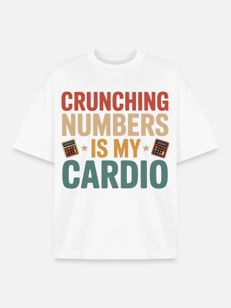 Zahlennerd Cardio Humor - Boxy Heavyweight Unisex Organic T-Shirt von Stanley/Stella - Weiß