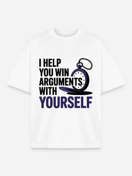 Hypnotist I Help You Win Arguments With Yourself  - Boxy Heavyweight Unisex Organic T-Shirt by Stanley/Stella - white
