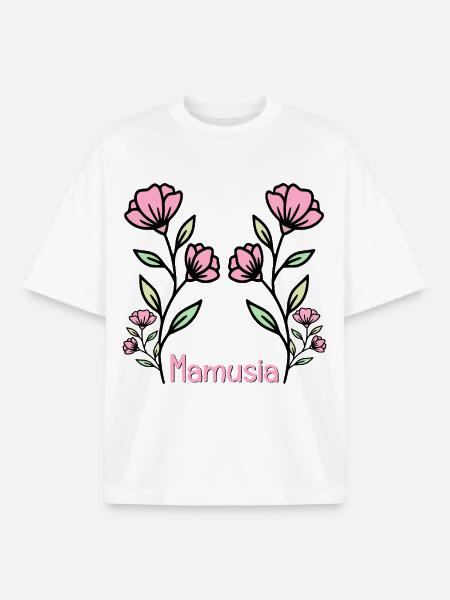 Maman Fleurs - T-shirt unisexe boxy épais biologique Stanley/Stella - blanc