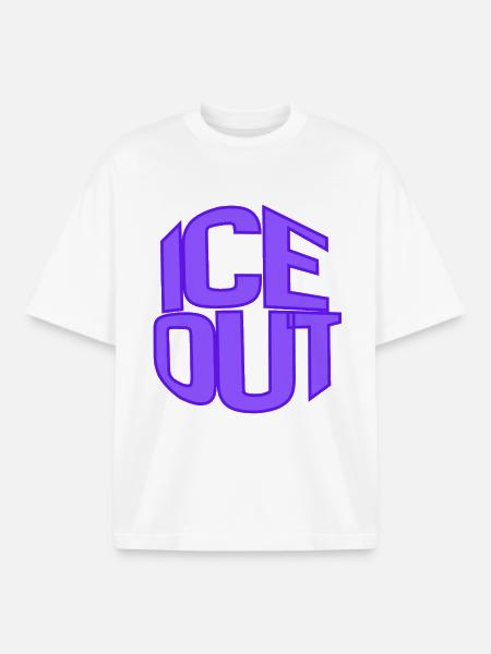 I C E Out Neon Block - Boxy Heavyweight Unisex Organic T-Shirt by Stanley/Stella - white