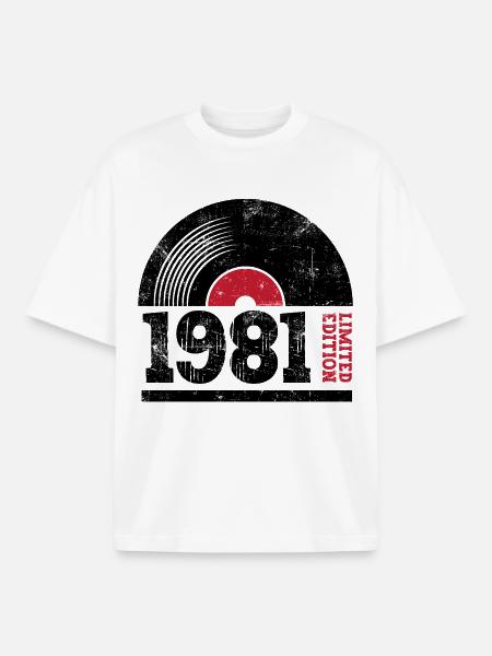 Millésime 1981 - T-shirt unisexe boxy épais biologique Stanley/Stella - blanc