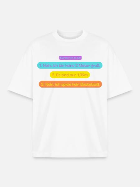 1,99m Fragen - Boxy Heavyweight Unisex Organic T-Shirt von Stanley/Stella - Weiß