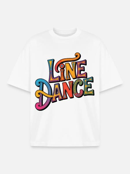 Line Dance Western Lettering - Boxy Heavyweight Unisex Organic T-Shirt by Stanley/Stella - white