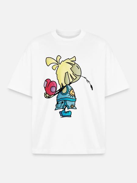 Mael - le cœur géant / - T-shirt unisexe boxy épais biologique Stanley/Stella - blanc