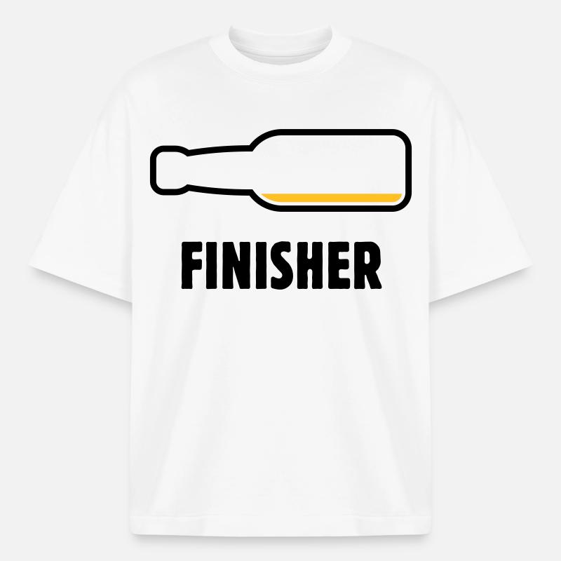 Finisher (Bier / Bierchen / Biertrinker / POS 2C) - Boxy Heavyweight Unisex Organic T-Shirt von Stanley/Stella - Weiß