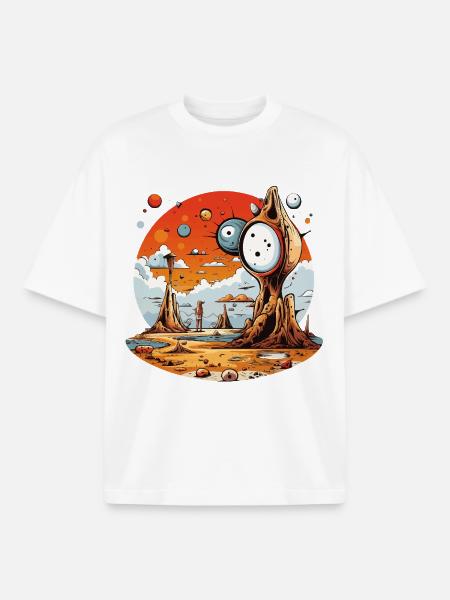 Red Desert World Moment - Boxy Heavyweight Unisex Organic T-Shirt by Stanley/Stella - white