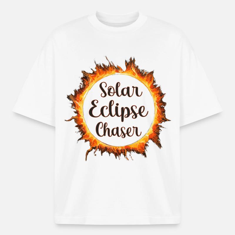 Solar eclipse chaser - Heavyweight Unisex Boxy T-Shirt von stanley/stella	 - Weiß
