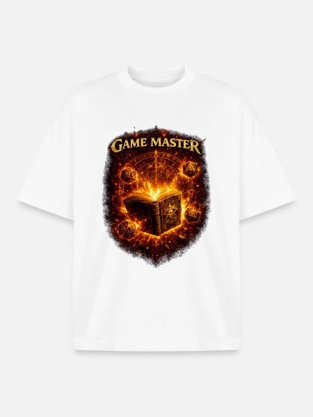Game Master Fantasy RPG D20 Shirt - Boxy Heavyweight Unisex Organic T-Shirt by Stanley/Stella - white