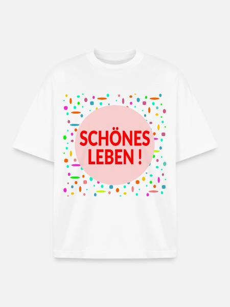 Lebensplan Schönes Leben - Boxy Heavyweight Unisex Organic T-Shirt von Stanley/Stella - Weiß