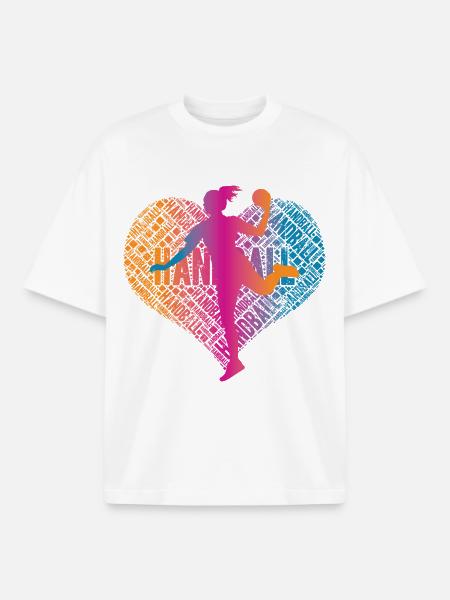 Handball Player Heart - Boxy Heavyweight Unisex Organic T-Shirt by Stanley/Stella - white