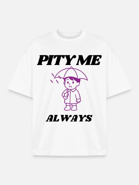  Sigura design Purple  Kid Under Rain Umbrella - Boxy Heavyweight Unisex Organic T-Shirt by Stanley/Stella - white
