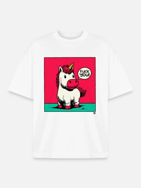 Punk Unicorn Provocation - Boxy Heavyweight Unisex Organic T-Shirt by Stanley/Stella - white