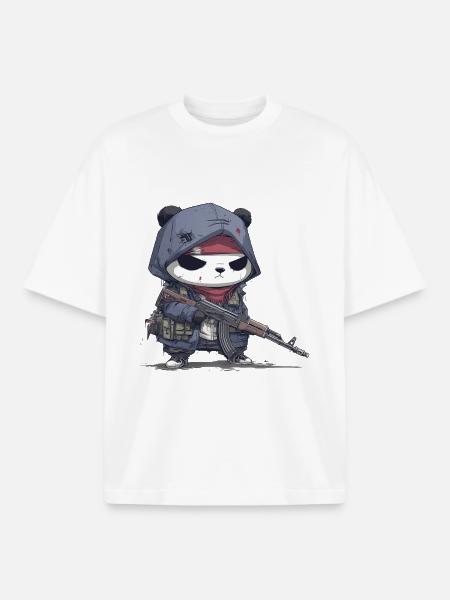 Panda Gang - Boxy Heavyweight Unisex Organic T-Shirt by Stanley/Stella - white