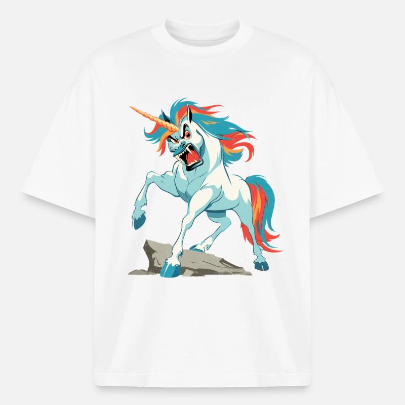 Angrycorn - T-shirt unisexe épais coupe boxy Stanley/Stella - blanc