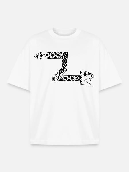 Black Totem Snake - Boxy Heavyweight Unisex Organic T-Shirt by Stanley/Stella - white