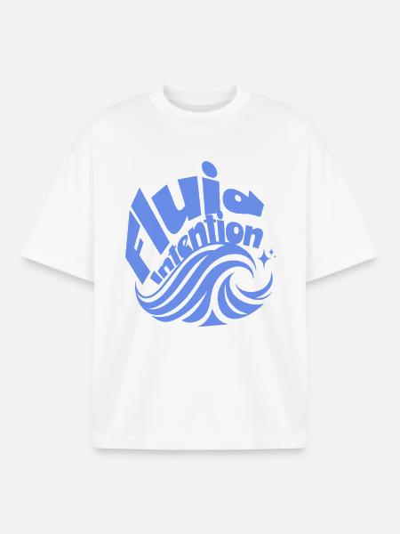 OndaVortice Blu con Scritta - Boxy Heavyweight Unisex Organic T-Shirt von Stanley/Stella - Weiß