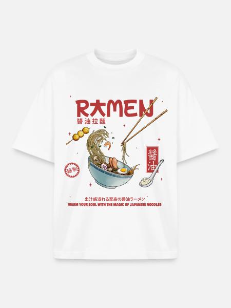 Ramen - Boxy Heavyweight Unisex Organic T-Shirt by Stanley/Stella - white