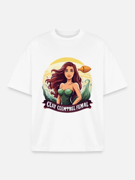 Meeresheldin Mermaid am Abend - Boxy Heavyweight Unisex Organic T-Shirt von Stanley/Stella - Weiß