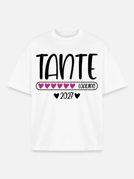 Aunt 2027 loading heart loading bar - Boxy Heavyweight Unisex Organic T-Shirt by Stanley/Stella - white