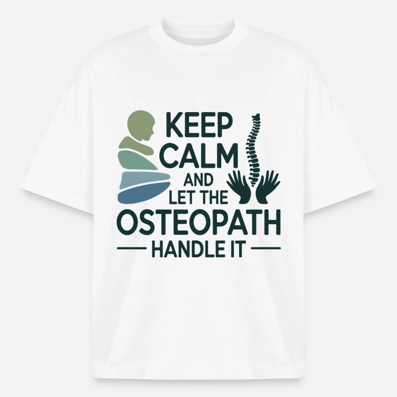 Osteopath Bleib ruhig Handle Professionell - Boxy Heavyweight Unisex Organic T-Shirt von Stanley/Stella - Weiß