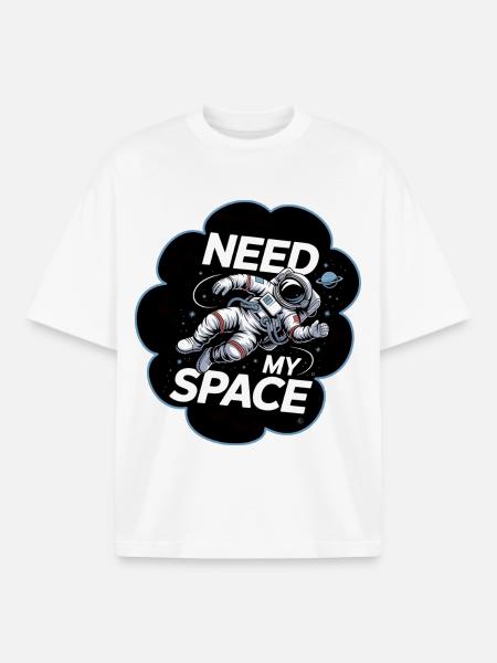 Space Travel Saying Need My Space - Boxy Heavyweight Unisex Organic T-Shirt by Stanley/Stella - white