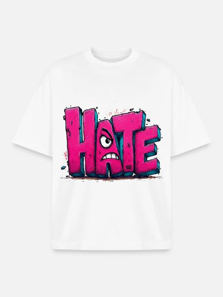 Hate Graffiti - Boxy Heavyweight Unisex Organic T-Shirt von Stanley/Stella - Weiß