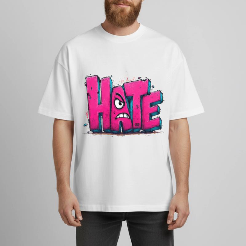 Hate Graffiti Boxy Heavyweight Unisex Organic T-Shirt by Stanley/Stella