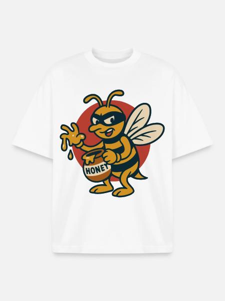 Imker-Banditen-Honigraub - Boxy Heavyweight Unisex Organic T-Shirt von Stanley/Stella - Weiß