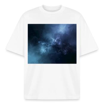 Tiefblaue Nebelwellen - Boxy Heavyweight Unisex Organic T-Shirt von Stanley/Stella - Weiß - Vorne - AI Model Male 185 light (185cm) & AI Model Female 172 dark (172cm)