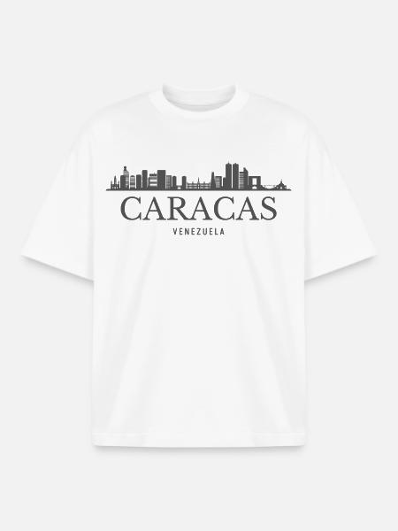 Caracas Venezuela, Caracas' skyline - Boxy Heavyweight Unisex Organic T-Shirt by Stanley/Stella - white
