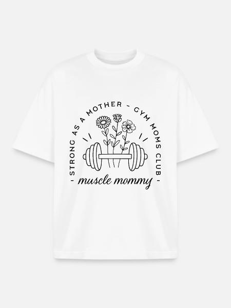Fitnessstudio-Mama Muskel-Mama fitte Mutter lustig - Boxy Heavyweight Unisex Organic T-Shirt von Stanley/Stella - Weiß