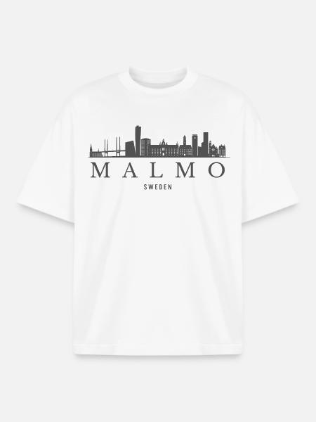 Malmö Sweden, Malmö skyline - Boxy Heavyweight Unisex Organic T-Shirt by Stanley/Stella - white
