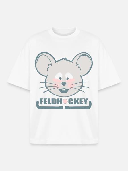 Kinder Feldhockey Maus - Boxy Heavyweight Unisex Organic T-Shirt von Stanley/Stella - Weiß