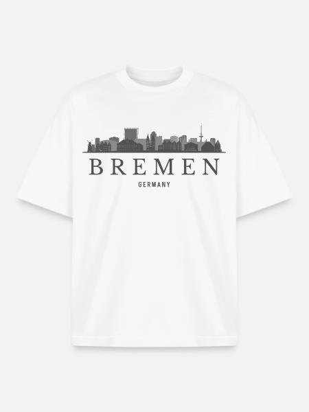 Bremen Germany, Bremen skyline - Boxy Heavyweight Unisex Organic T-Shirt by Stanley/Stella - white