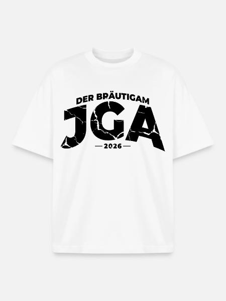 JGA 2026 Bräutigam Junggesellenabschied - Boxy Heavyweight Unisex Organic T-Shirt von Stanley/Stella - Weiß