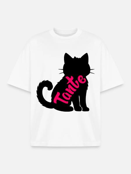 Cat Aunt - Boxy Heavyweight Unisex Organic T-Shirt by Stanley/Stella - white
