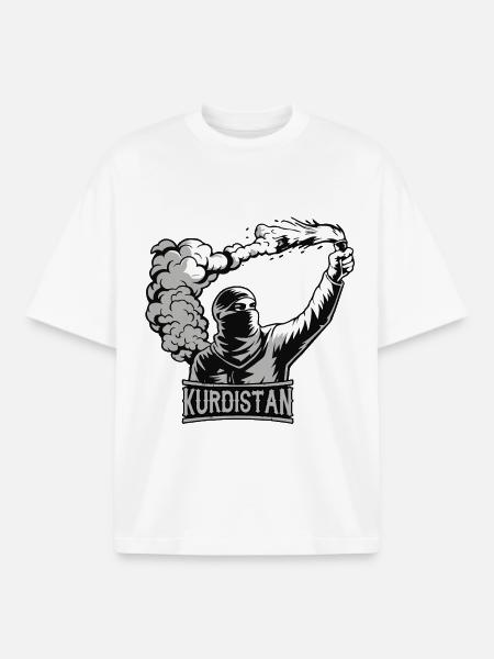 Kurdistan torch - Boxy Heavyweight Unisex Organic T-Shirt by Stanley/Stella - white