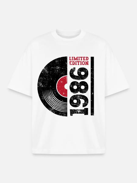 1986 Édition limitée - T-shirt unisexe boxy épais biologique Stanley/Stella - blanc