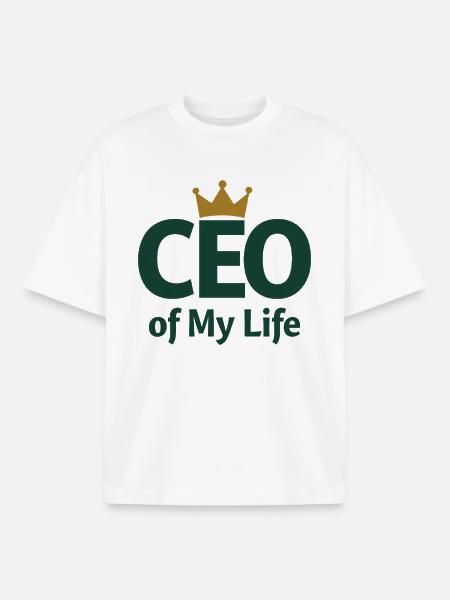 CEO of My Life Krone Statement - Boxy Heavyweight Unisex Organic T-Shirt by Stanley/Stella - white