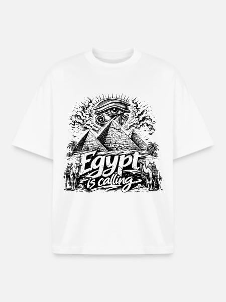 Egypt is calling Pharaoh Egypt Holidays - Boxy Heavyweight Unisex Organic T-Shirt by Stanley/Stella - white