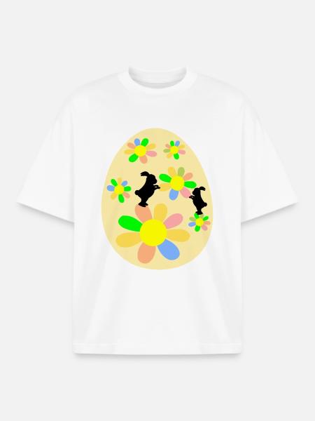 Easter Eggs Easter Bunny - Boxy Heavyweight Unisex Organic T-Shirt by Stanley/Stella - white