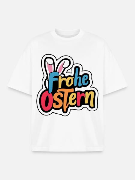 Frohe Ostern Hase - Boxy Heavyweight Unisex Organic T-Shirt von Stanley/Stella - Weiß
