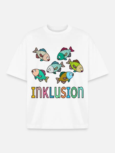 Inclusion Attitude Pisces - Boxy Heavyweight Unisex Organic T-Shirt by Stanley/Stella - white