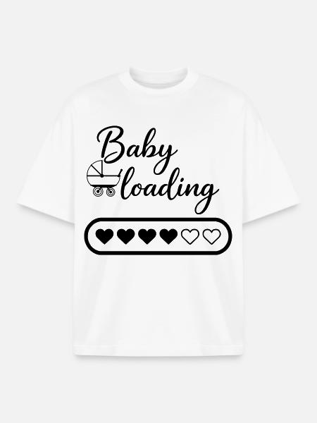 Baby loading - Boxy Heavyweight Unisex Organic T-Shirt von Stanley/Stella - Weiß