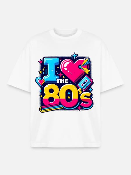 80s Party Retro 80s Party Outfit - Boxy Heavyweight Unisex Organic T-Shirt by Stanley/Stella - white