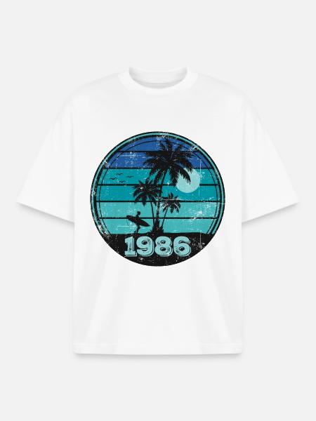 40e anniversaire 1986 - T-shirt unisexe boxy épais biologique Stanley/Stella - blanc