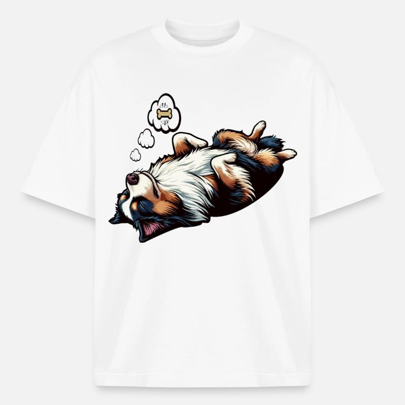 Australian Shepherd Aussie Aussie Owners Aussies - Boxy Heavyweight Unisex Organic T-Shirt by Stanley/Stella - white