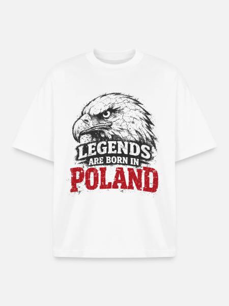 Poland Legend: White Eagle – Pride & Tradition - Boxy Heavyweight Unisex Organic T-Shirt by Stanley/Stella - white
